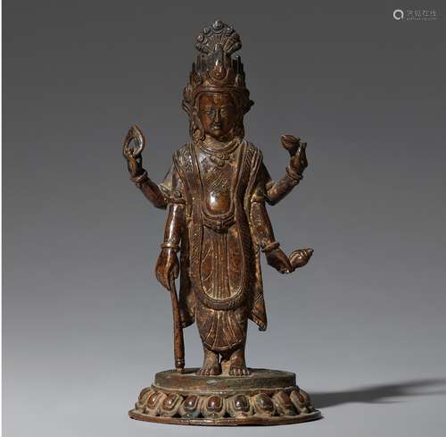 Vishnu. Bronze. Nepal. 18. Jh.