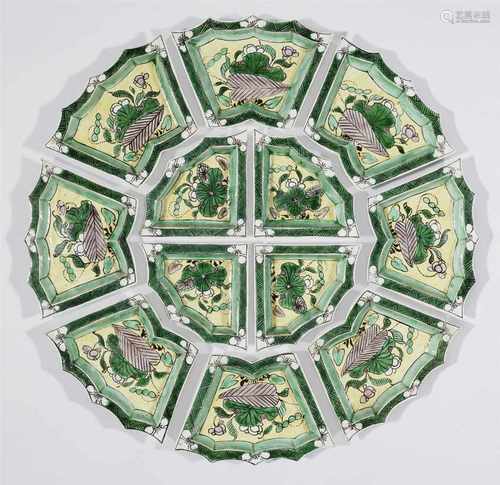 Famille verte-sweetmeat-Set. Email sur biscuit. Kangxi-Periode (1662-1722)