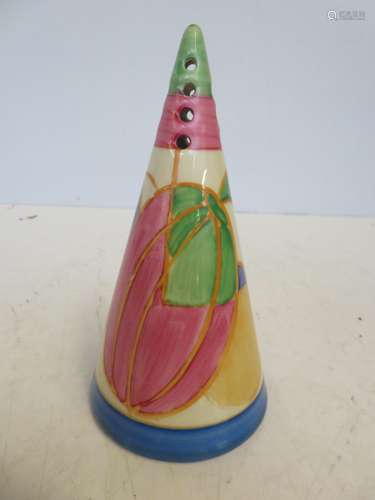 Clarice Cliff Fantasque Bizarre Sugar Shaker 14cm