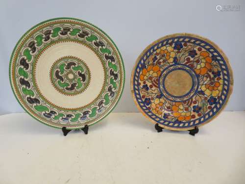 2 x Charlotte Rhead Chargers Largest 35cm diameter