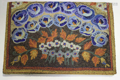 A Chinese silk embroidered rectangular purse, early 20th century, each side worked in coloured