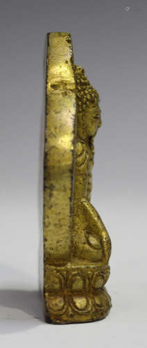 A South-east Asian gilt bronze figure of Buddha seated on a lotus throne, height 7cm.Buyer’s Premium