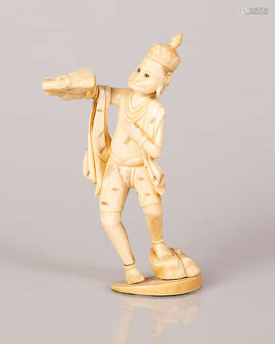 Old Chinese Bone Statuette Traditional Figure