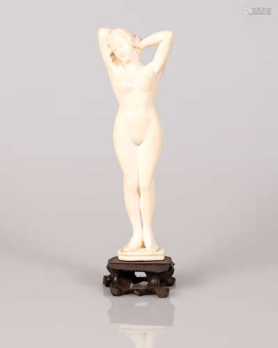 Bone Statuette Fully Naked European Girl