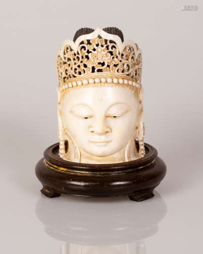 Chinese bone buddha head- Early 1900's