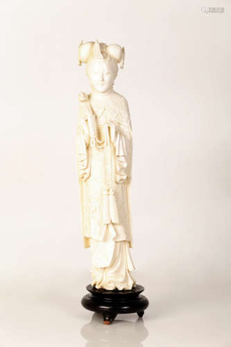 Impressive Guanyin-shaped Chinese Bone Figurine