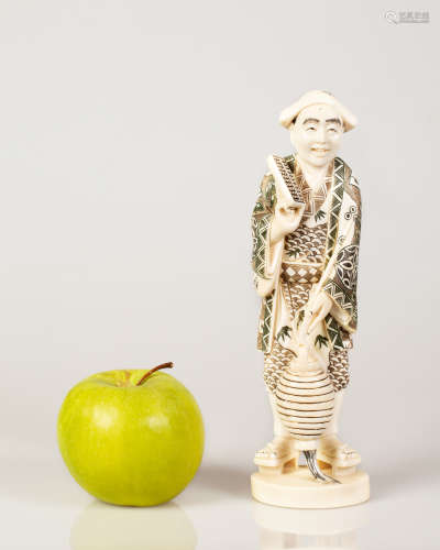 Japanese Monk Okimonoe Bone Sculpture