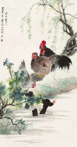 江寒汀（1904～1963） 1958年作 大吉图 镜片 设色纸本