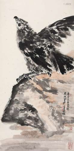 唐云（1910～1993） 大鹏展翅 镜片 设色纸本