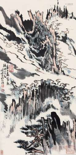 陆俨少（1909～1993） 黄山图 立轴 设色纸本