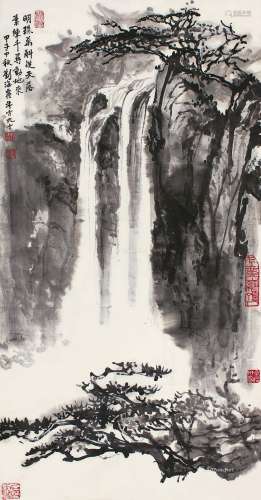 刘海粟（1896～1994） 1984年作 飞瀑图 立轴 水墨纸本