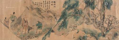 任伯年（1840～1895） 1895年作 桃源问津图 镜片 设色绫本