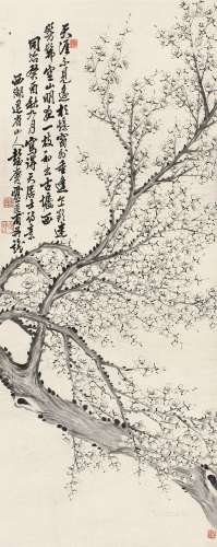 彭玉麟（1816～1890） 1873年作 白梅 立轴 水墨纸本