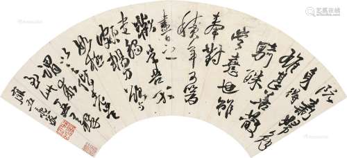 王铎（1592～1652） 1637年作 临王献之《阮新妇》等 扇片 纸本