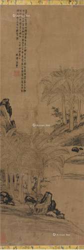 金农（1687～1763） 1755年作 蕉林清暑图 镜片 设色绢本