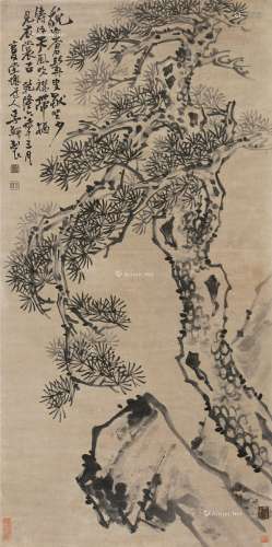李鱓（1686～1762） 1741年作 苍松图 立轴 水墨纸本
