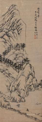 程邃（1607～1692） 秋山耸翠 立轴 水墨纸本