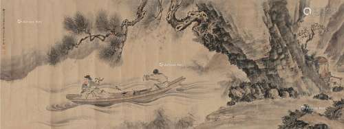 顾洛（1763～约1837） 1813年作 泛舟图 镜片 设色纸本