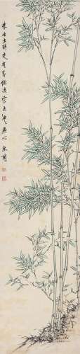 赵之琛（1781～1860） 翠竹凌云图 立轴 设色纸本