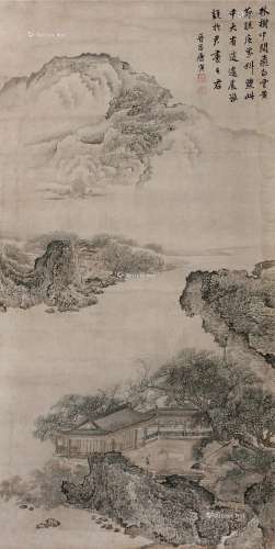 唐寅（1470～1523）（款） 云间隐逸 立轴 设色纸本