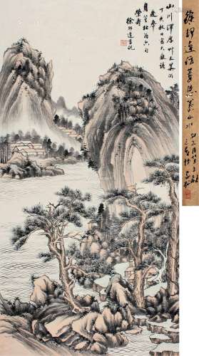 徐邦达（1911～2012） 1947年作 平湖远岫 立轴 设色纸本