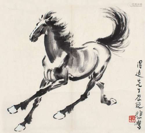 徐悲鸿（1895～1953） 奔马图 镜片 水墨纸本