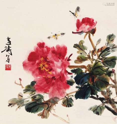 王雪涛（1903～1982） 蝶恋花 立轴 设色纸本