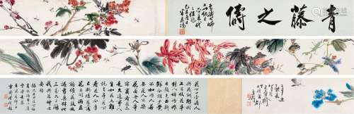 王雪涛（1903～1982） 1961年作 秋趣图 手卷 设色纸本
