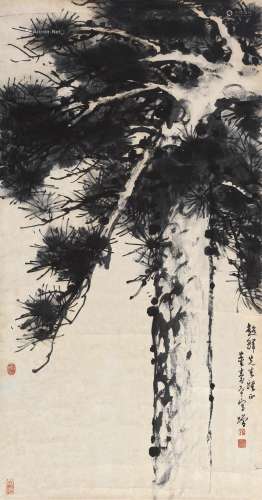 董寿平（1904～1997） 苍松图 镜片 水墨纸本