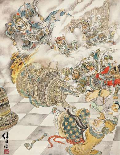 刘继卣（1918～1983） 大闹天宫 镜片 设色纸本