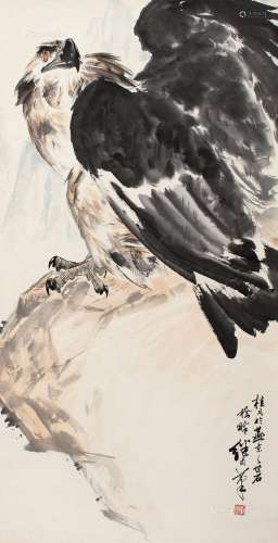 刘继卣（1918～1983） 雄鹰 立轴 设色纸本