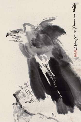 王子武（b.1936） 1984年作 栖禽图 镜片 水墨纸本