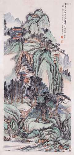 Chinese Ink And Color Figurine On Paper, Wu Guxian