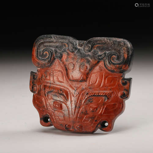 Chinese Archaistic Jade Beast Mask