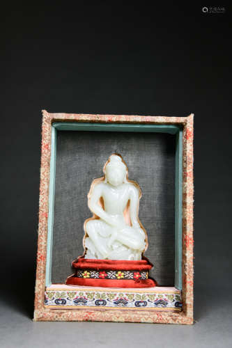 Chinese White Jade Seated Buddha