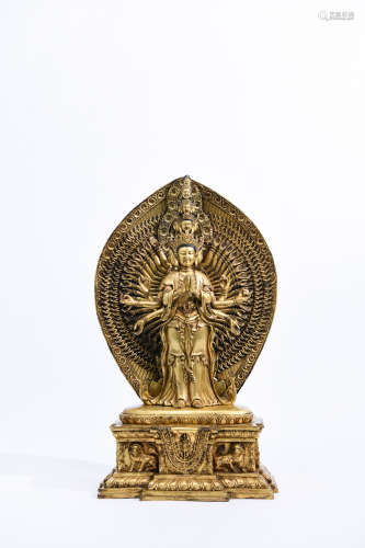 Chinese Gilt Bronze Avalokitesvara
