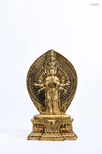 Chinese Gilt Bronze Avalokitesvara