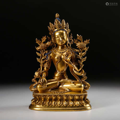 Chinese Gilt Bronze Seated Tara