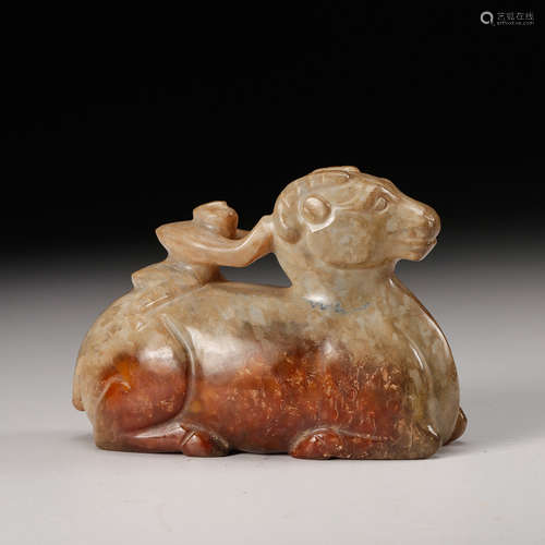 Chinese Jade Carved Monkey On Horse Back