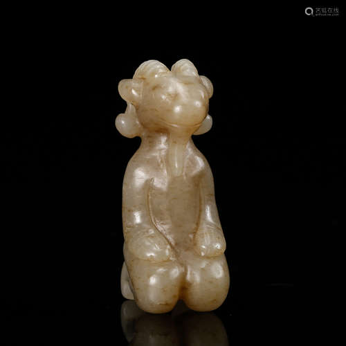 Chinese Jade Carved Sheep Figurine