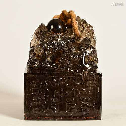 Chinese Crystal Carved Dragon Emperor's Seal