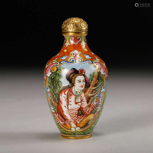 Chinese Bronze Enamel Snuff Bottle