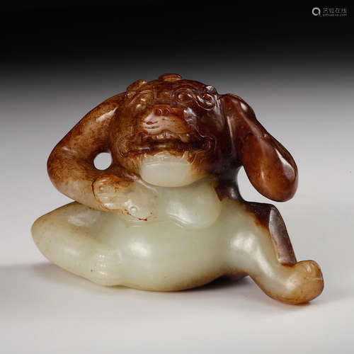 Chinese Celadon Jade Bear