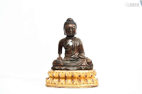 Chinese Chenxiang Wood Carved Shakyamuni