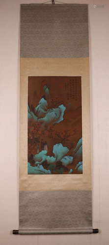 Chinese Ink And Color On Silk Painting