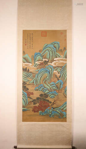 Chinese Ink And Color On Silk Painting