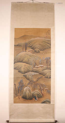 Chinese Ink And Color On Silk Painting