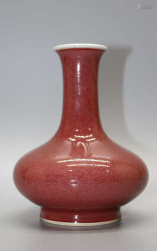 Chinese Oxblood Glazed Porcelain Vase, Marked