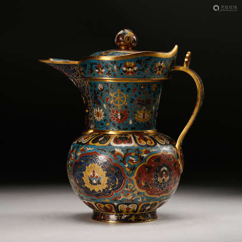 Chinese Cloisonne Wine Pitcher