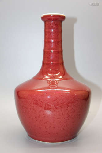 Chinese Oxblood Glazed Porcelain Vase, Marked